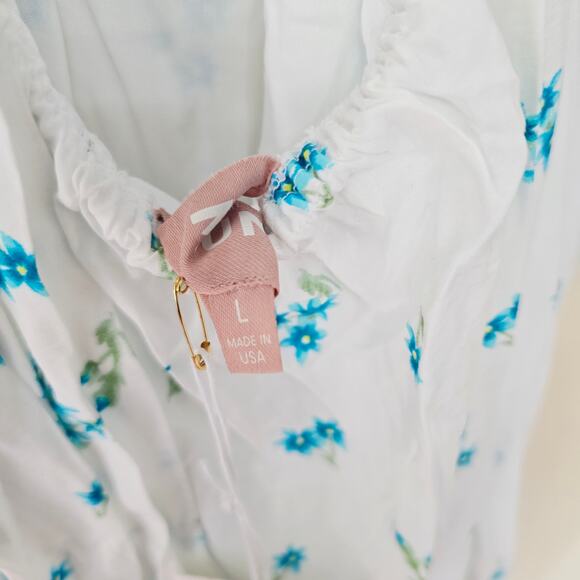 New Show Me Your Mumu Marmont Midi Dress Blue Floral Women's Size L NWT - Picture 12 of 13